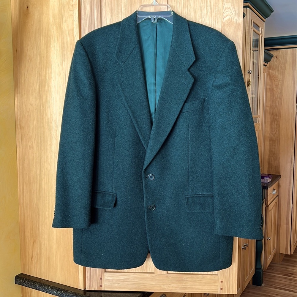 BAGIR 100% CAMEL HAIR BLAZER 42 M, 2 button FOREST GREEN -Brady’s San Diego